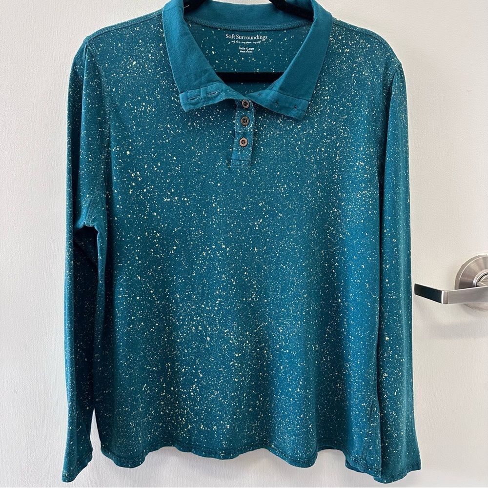 Soft Surrounding Half Button Collared/Turtleneck … - image 2